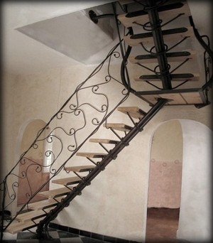 escalier palier suspendu